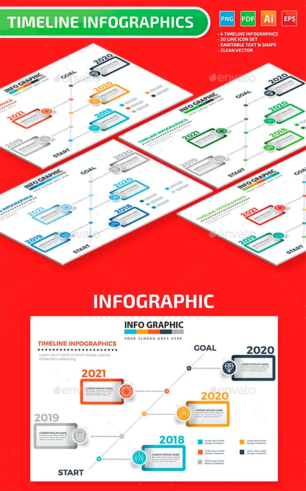 Timeline infographics design, picture for pinterest.