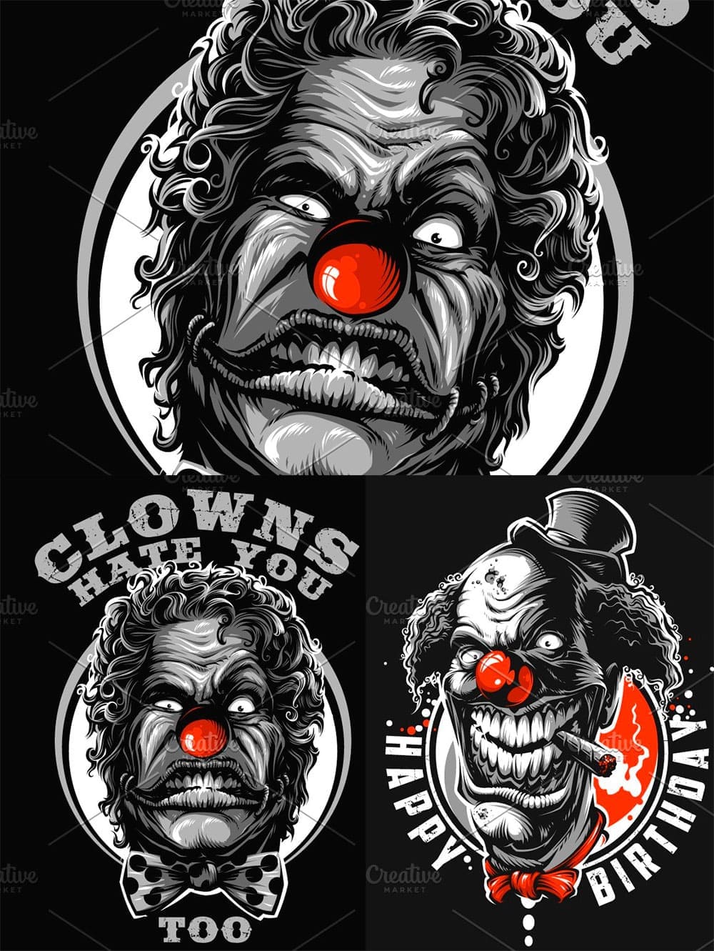 Very bad clowns, picture for pinterest.