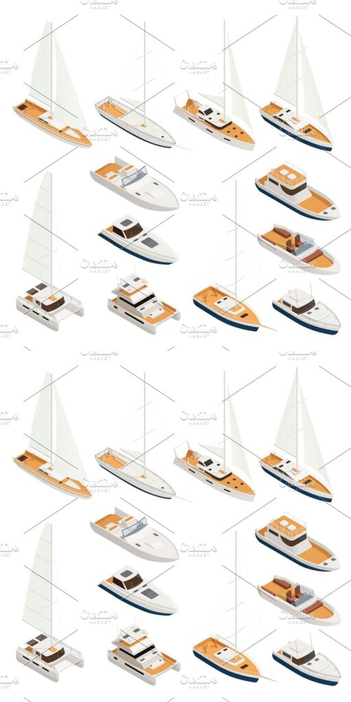 Yachting Isometric Icon Set – MasterBundles