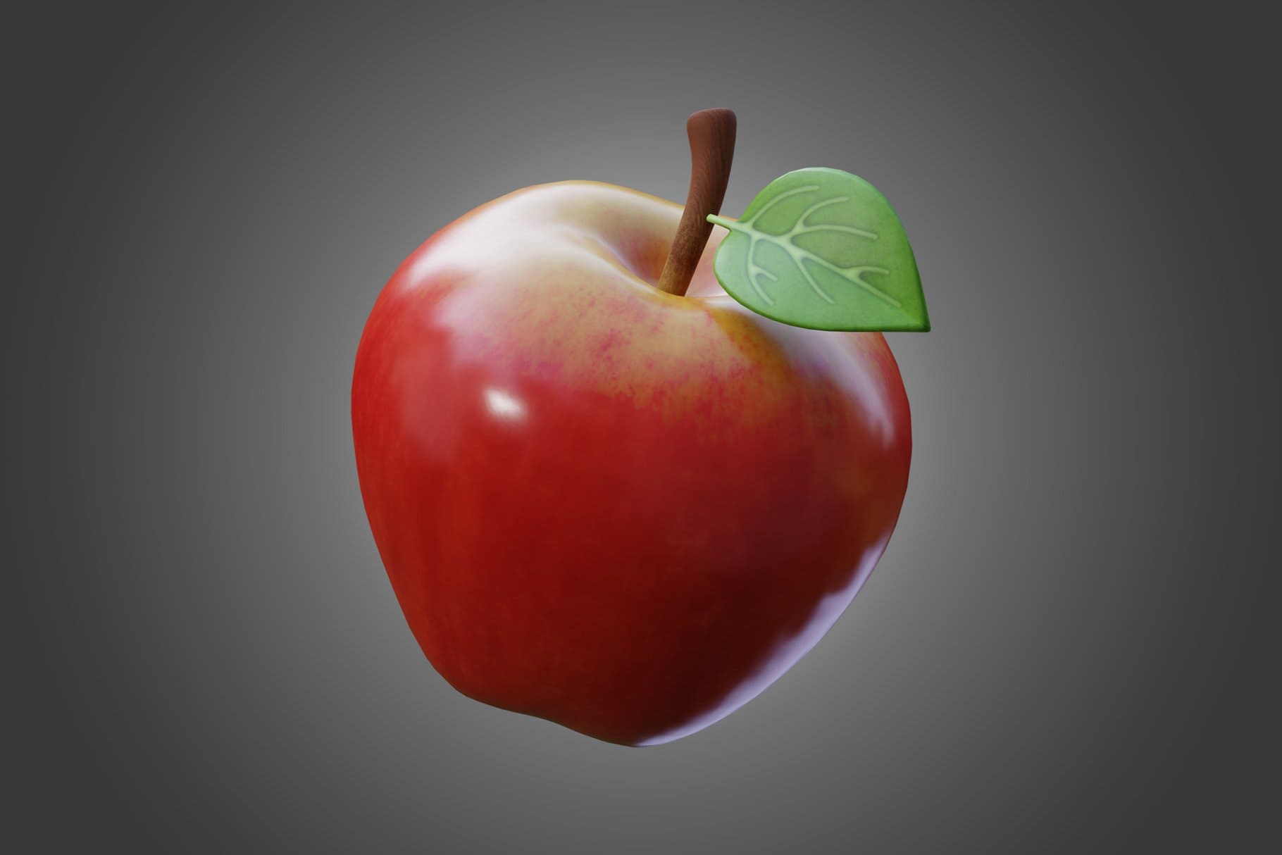 3d stylized apple fruit, picture 1820x1214.