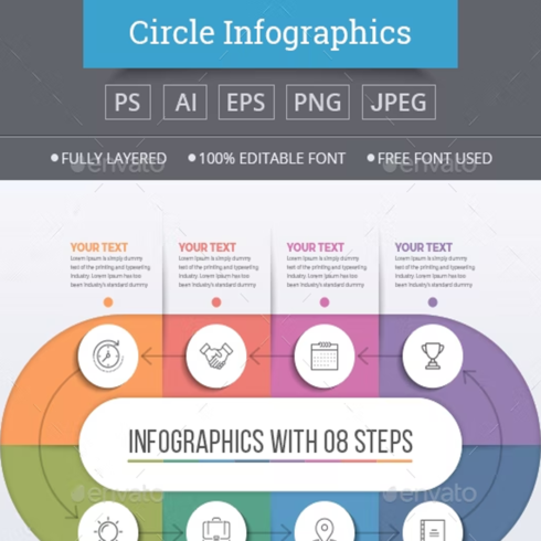 Images preview 08 steps business circle infographics.