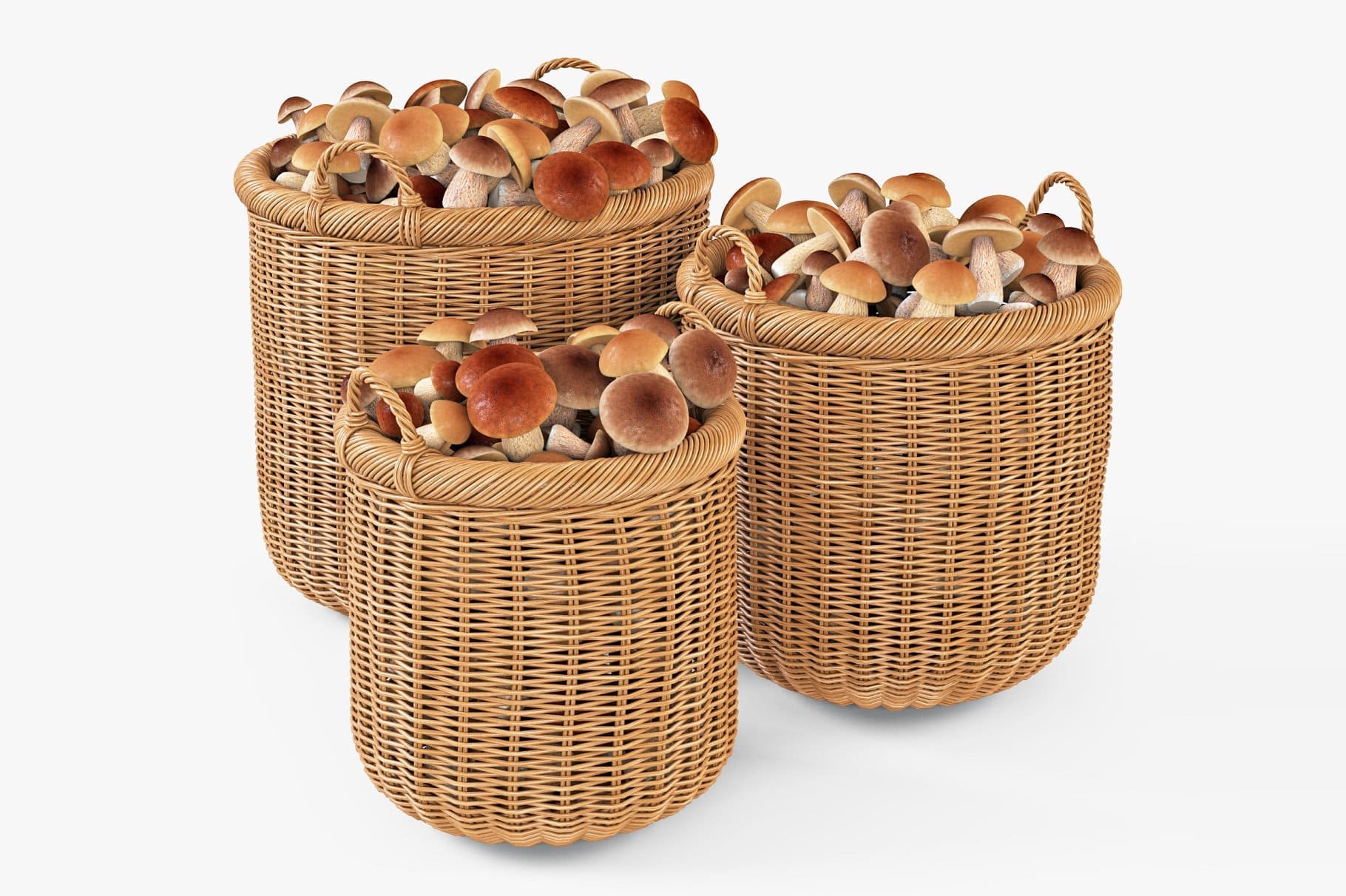 Image of large baskets of mushrooms.