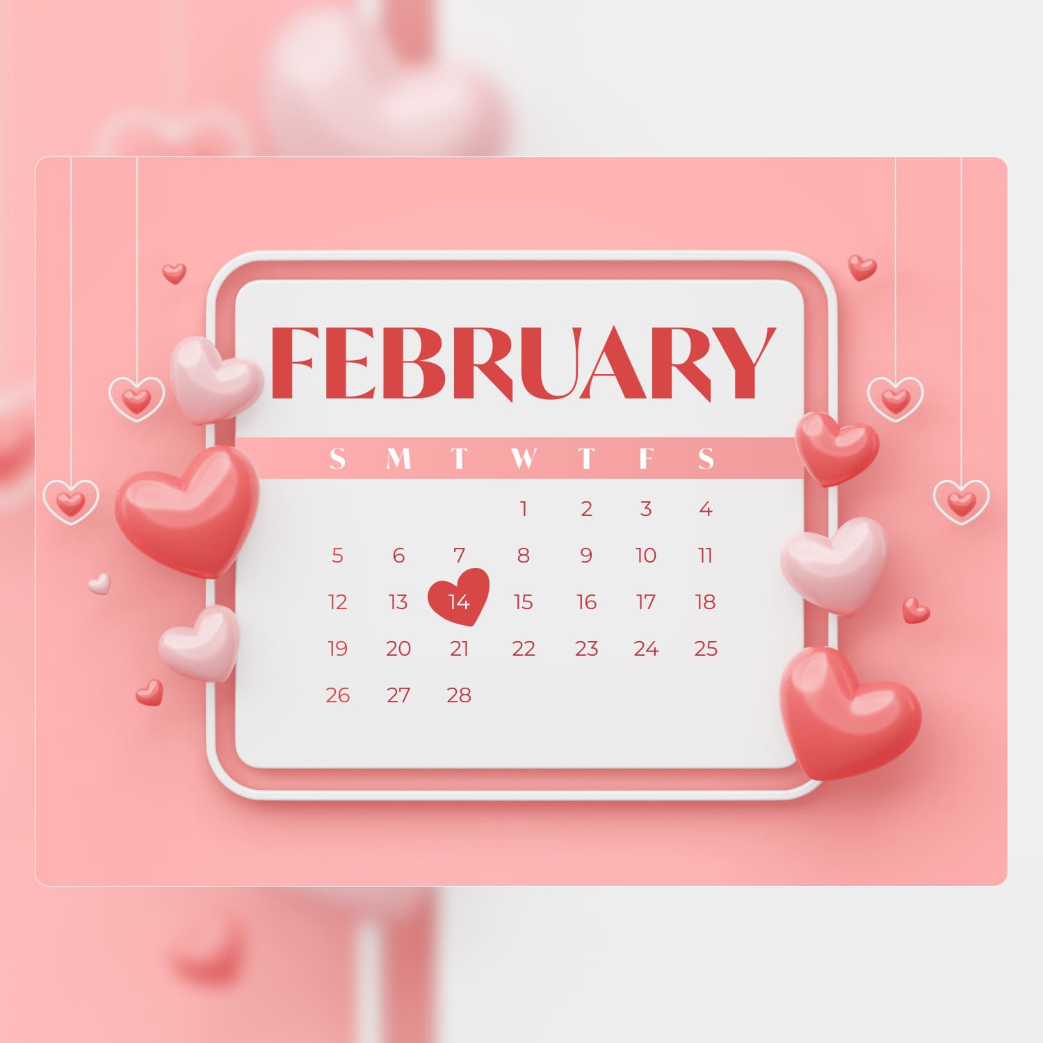 February Calendar Wallpaper, second picture 1500*1500.