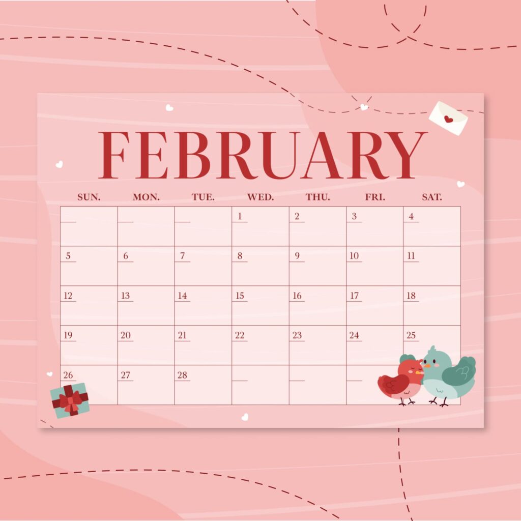 Free Calendar for February – MasterBundles