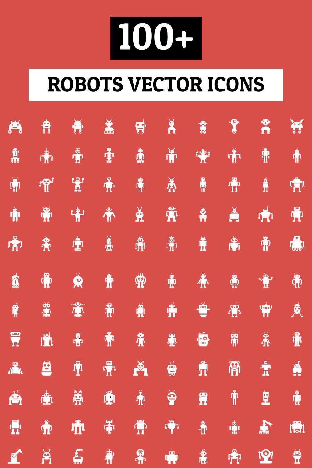 Illustrations 100 robots vector icons of pinterest.