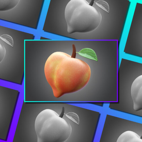 Images preview 3d stylized peach.