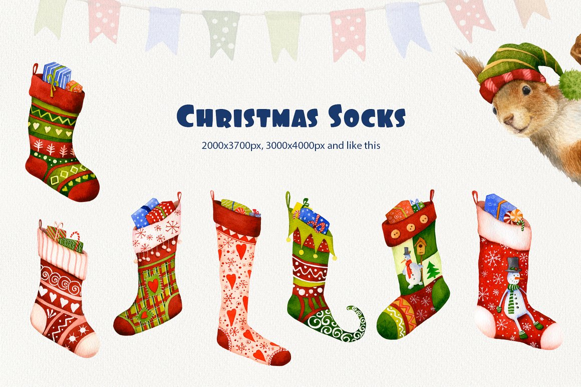 Christmas socks for gifts.