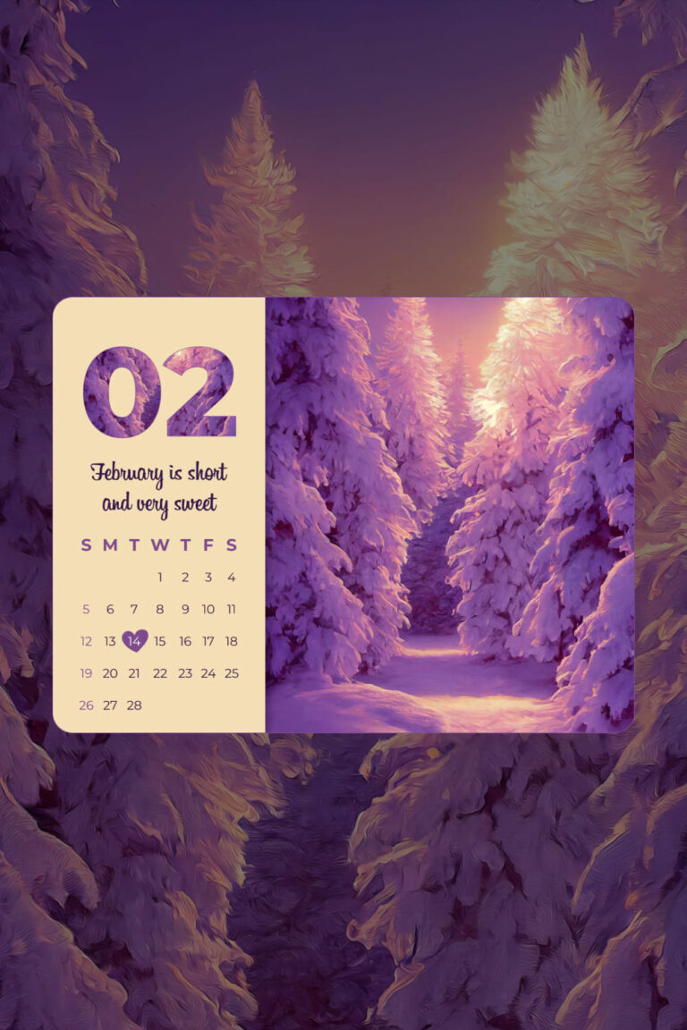 Free February Calendar Printable MasterBundles