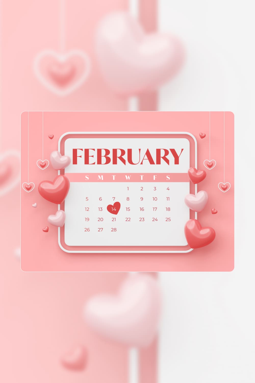 February Calendar Wallpaper, picture for pinterest.