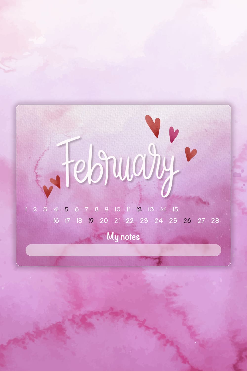 Free Blank Calendar February, picture for pinterest.