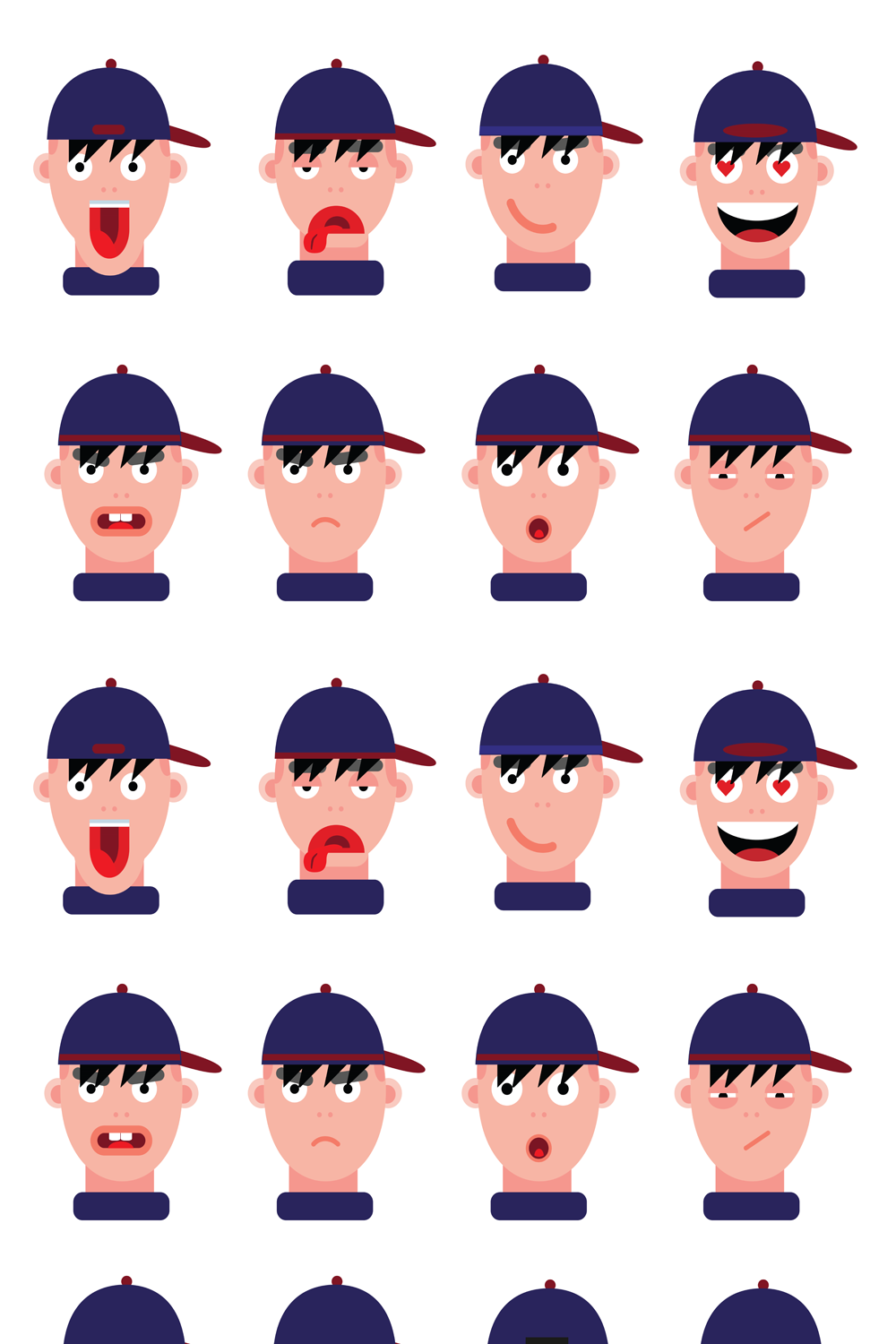 Illustrations 12 boy in cap characters pinterest.