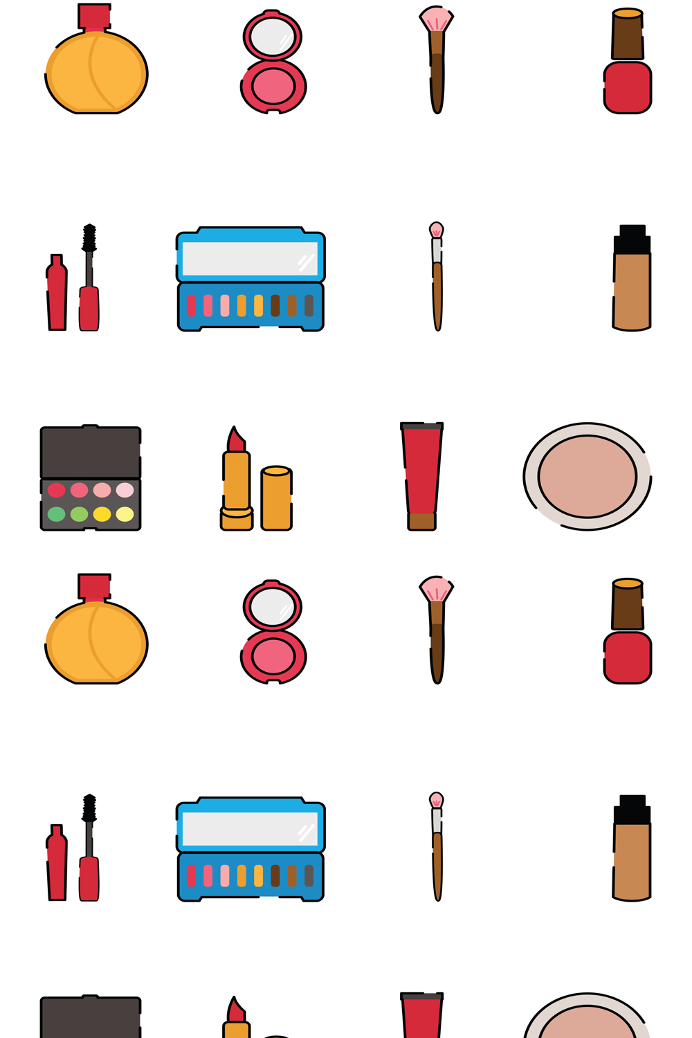 Illustrations 12 cosmetic icons of pinterest.