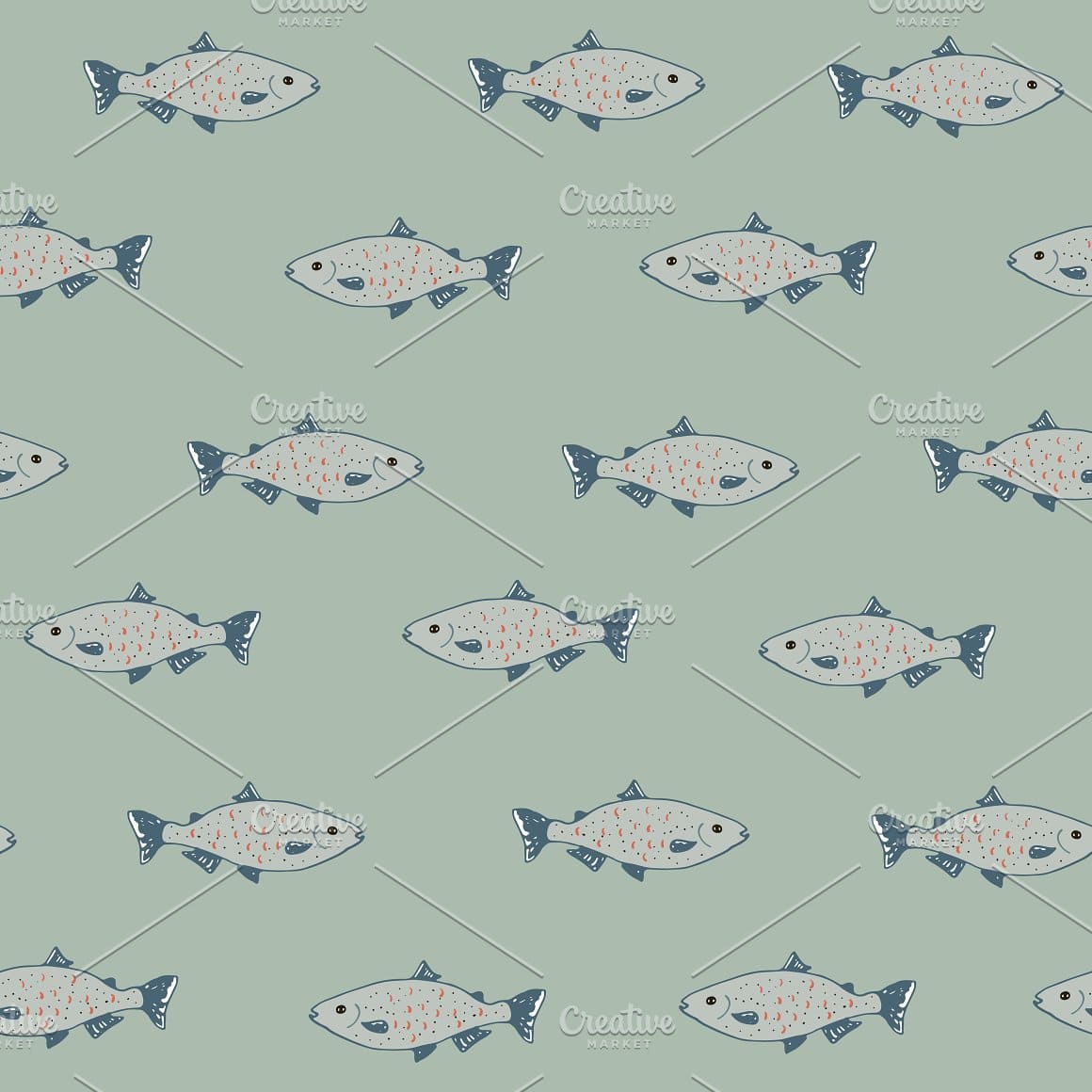 Light gray-blue fish with dark fins on a light gray background.