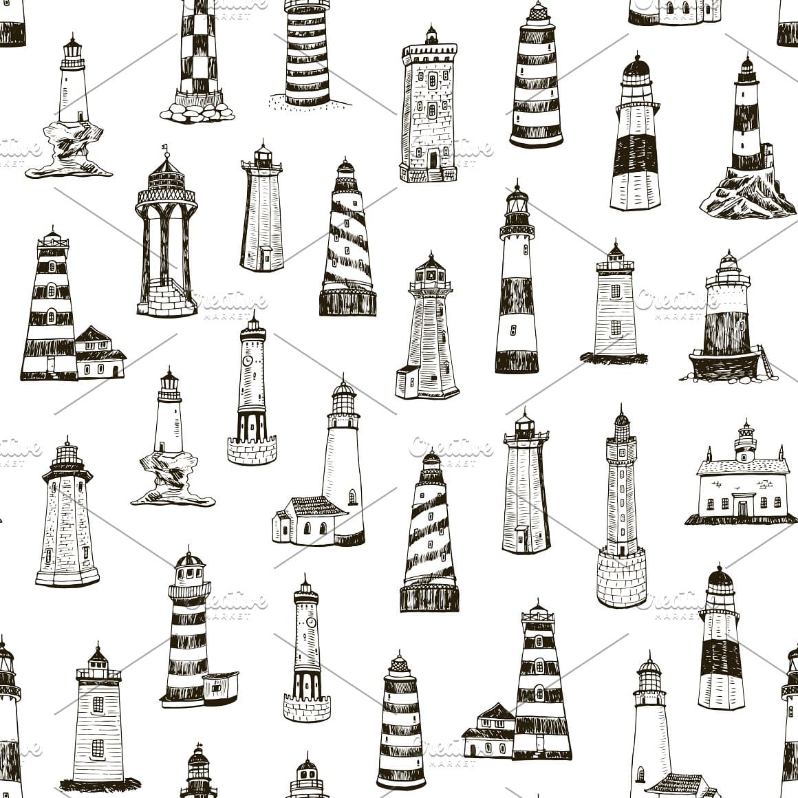 Round, square and polygonal lighthouses.