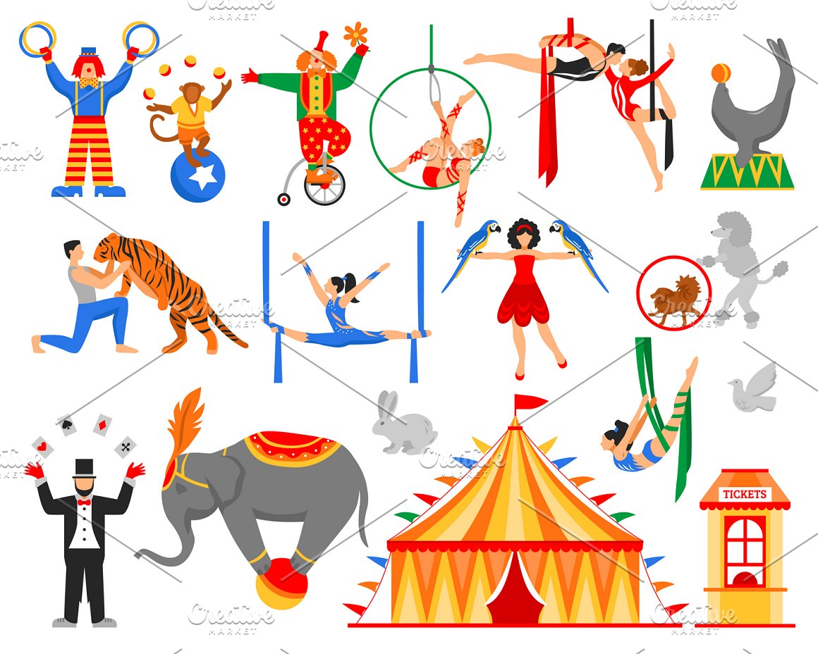 circus performers cartoon