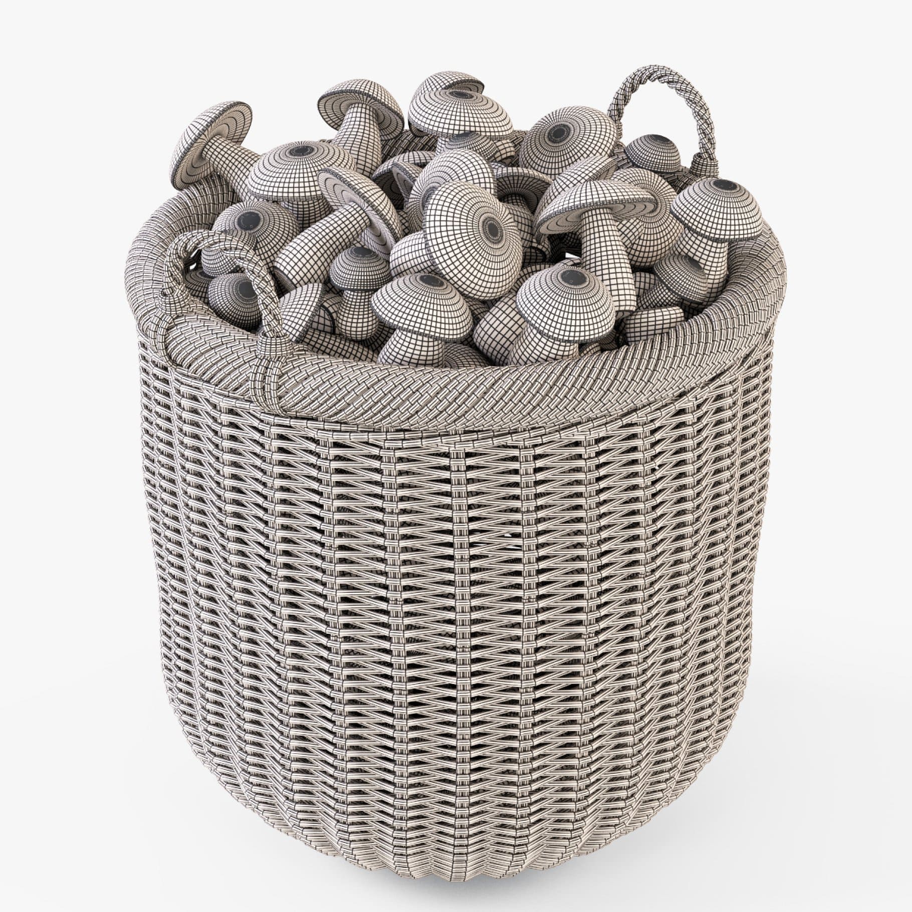 The basket is made of vines with small handles.
