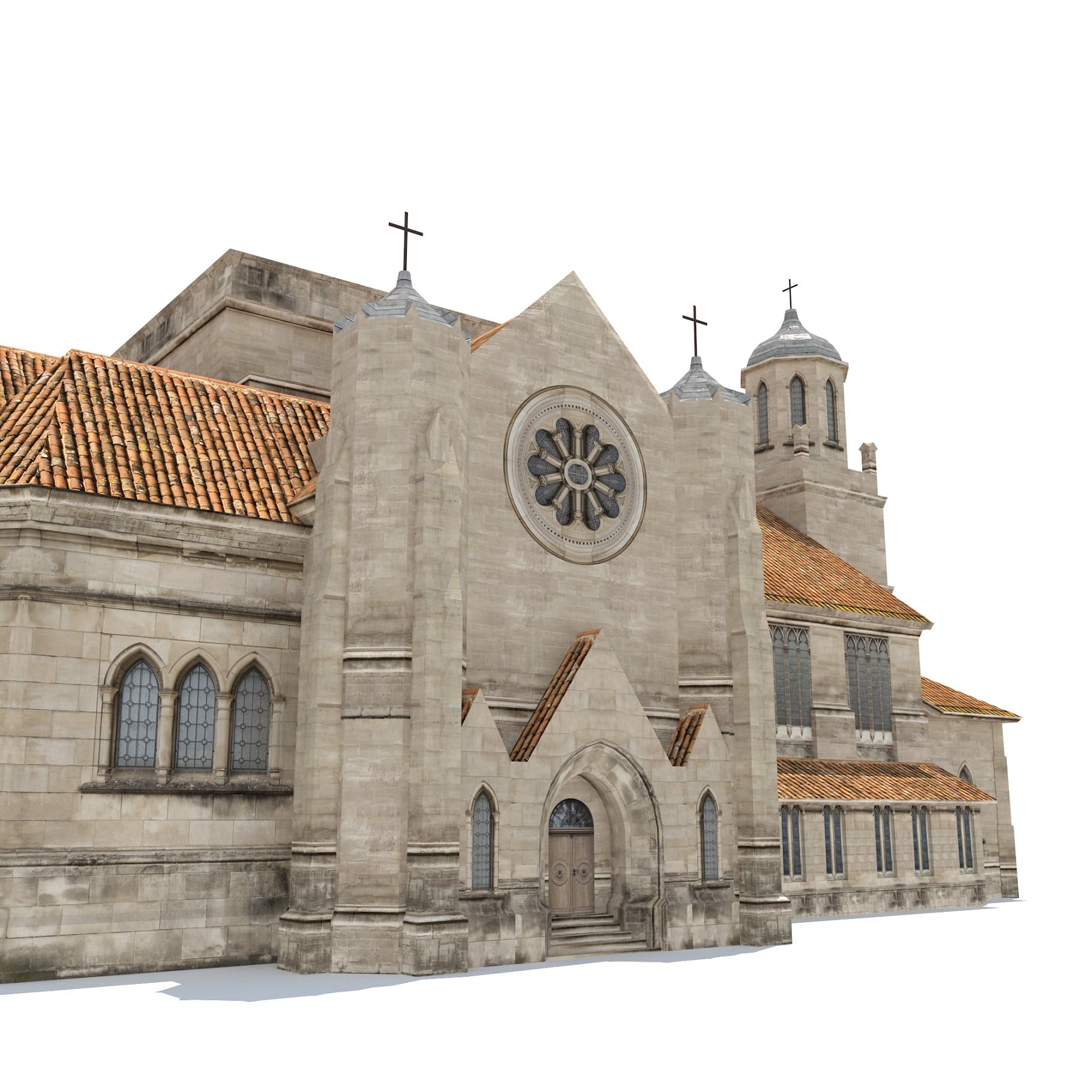 The church with decorative elements is displayed in the 3D model.