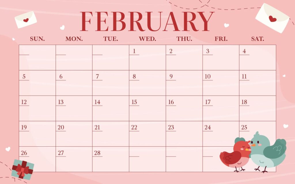 Free Calendar for February – MasterBundles