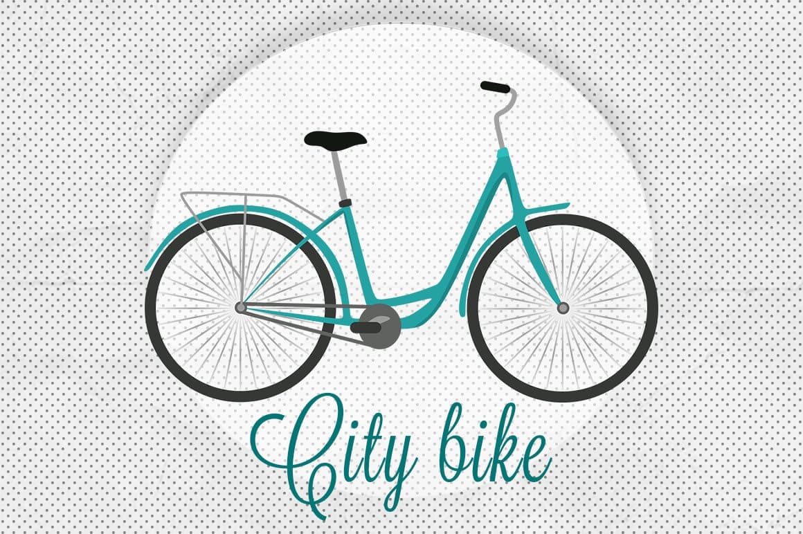 City bike in blue color with a gray trunk.
