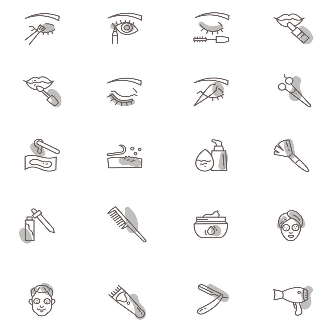 Images preveiw 20 beauty outline icons.