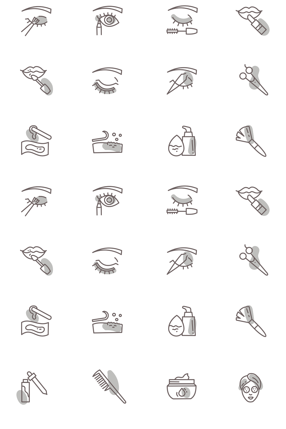 Illustrations 20 beauty outline icons of pinterest.