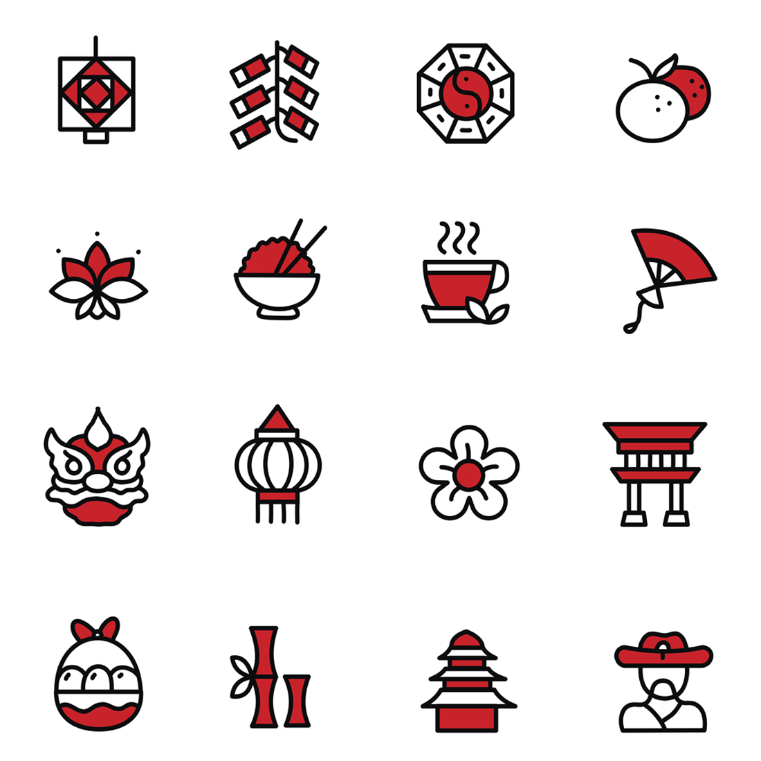Images preview 20 china graphic icons.