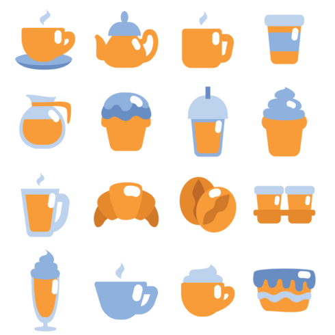 Images preview 20 coffee shop illustrations.