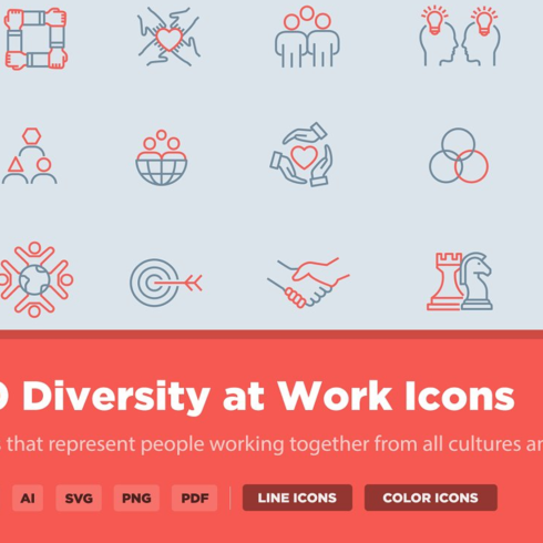 Images preview 20 diversity at work icons.