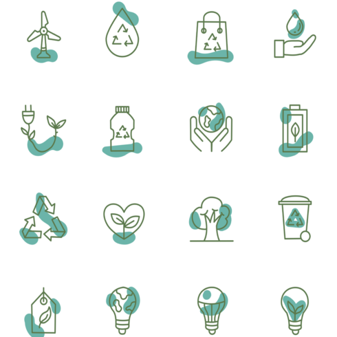 Images preview 20 ecology thin line icons.