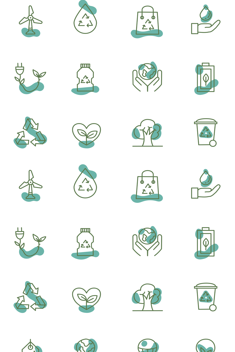 Illustrations 20 ecology thin line icons of pinterest.