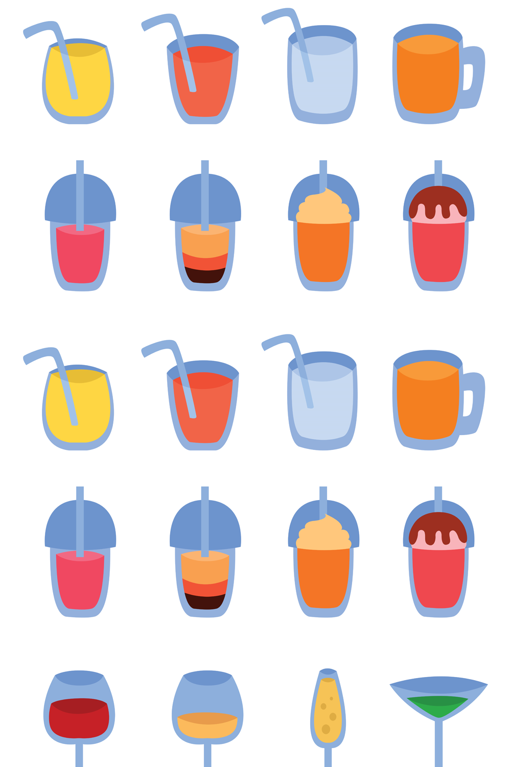 Illustrations 20 flat icons drinks alcoholic of pinterest.