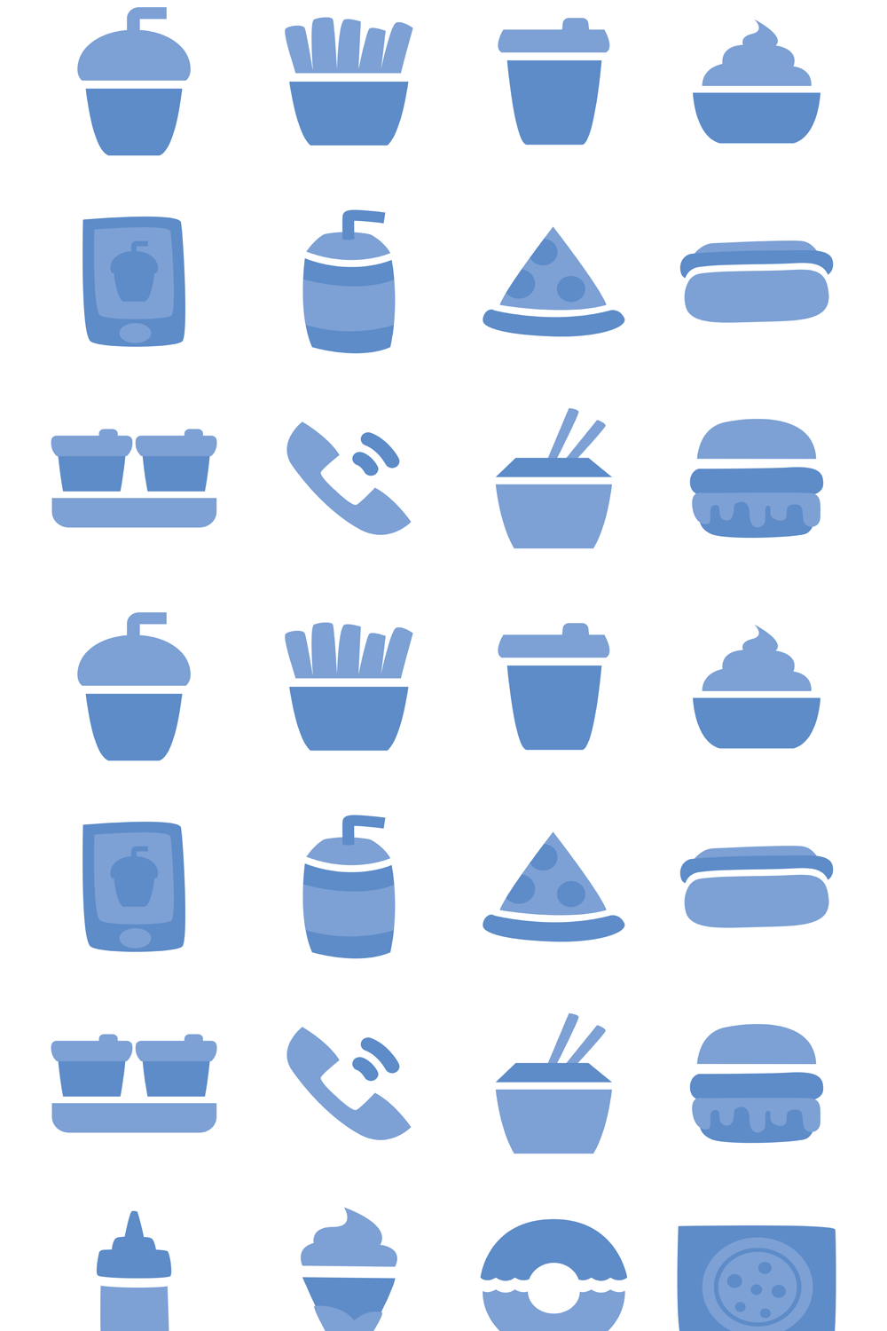 Illustrations 20 minimal blue take away icons set pinterest.