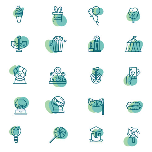 20 Minimal Park Icons Set Main Cover.