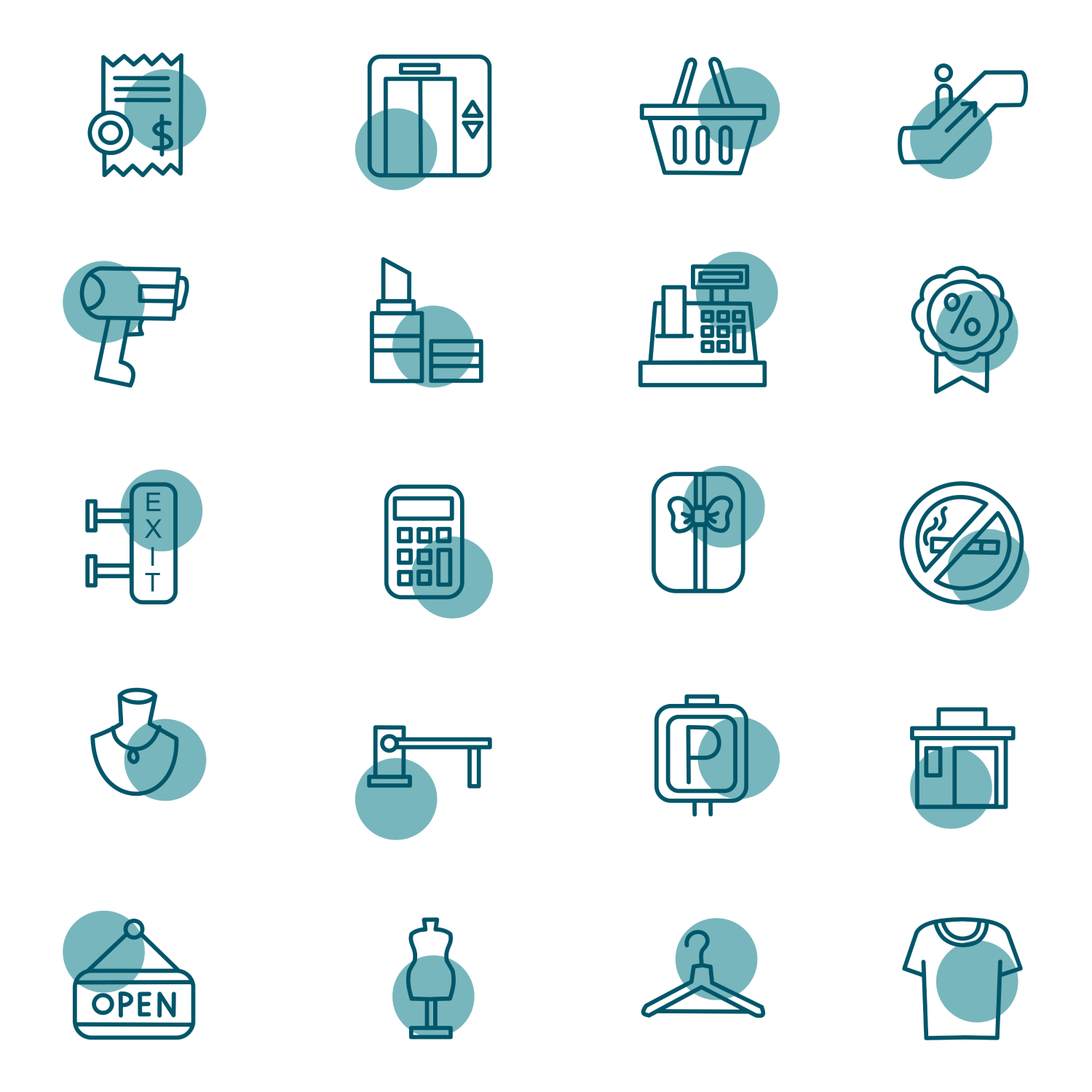 20 Minimal Shopping Icons Set Main Cover.