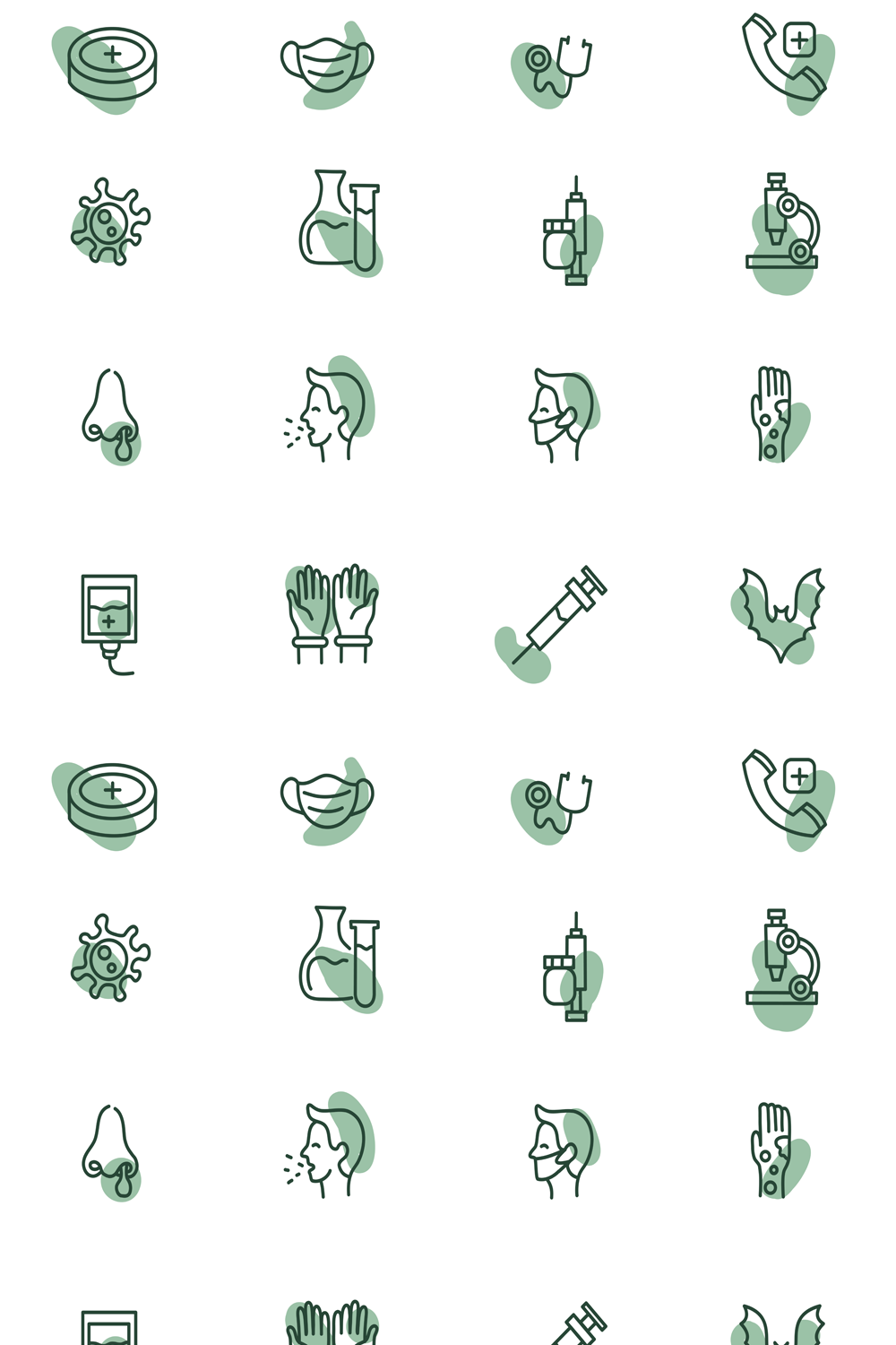 Illustrations 20 minimal virus icons set pinterest.