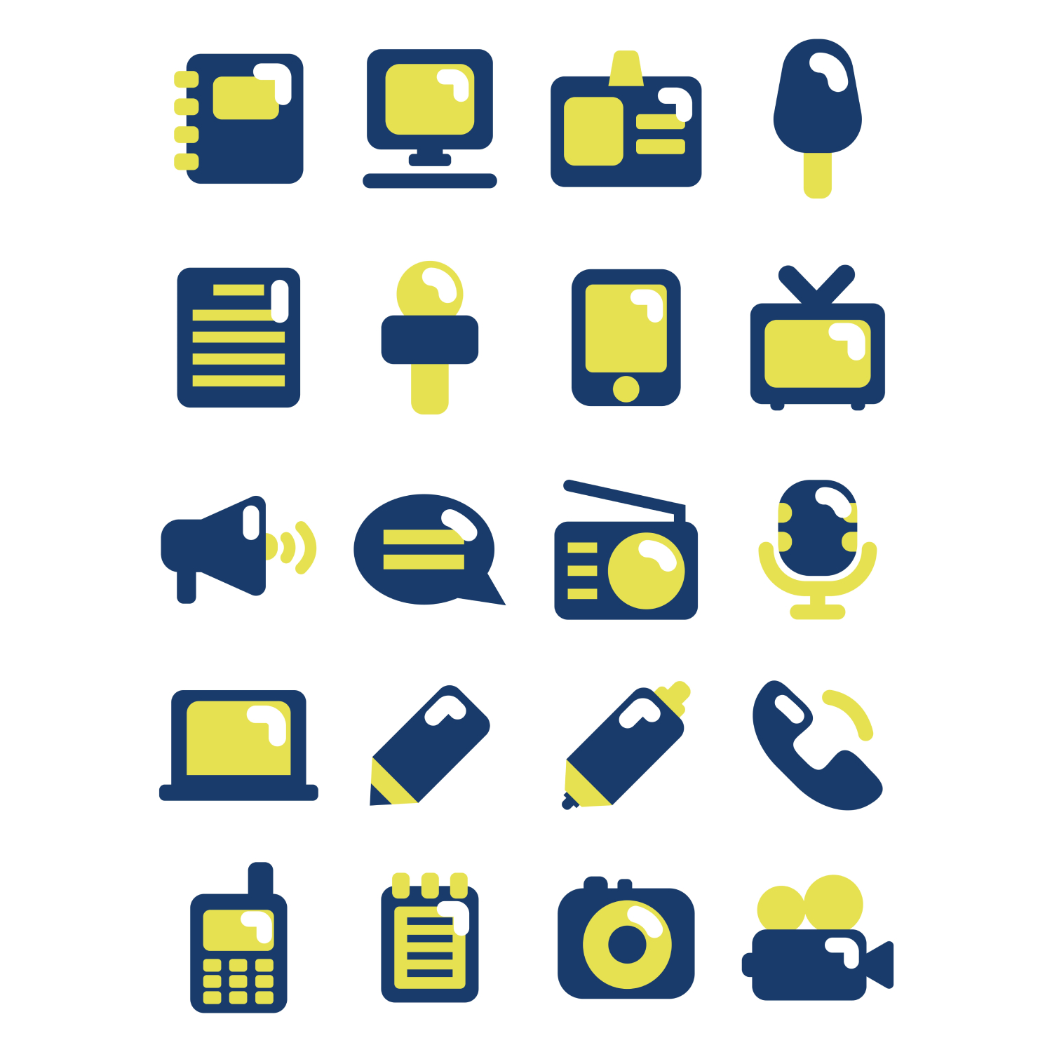 20 News & Public Relations Icons Set Main Cover.