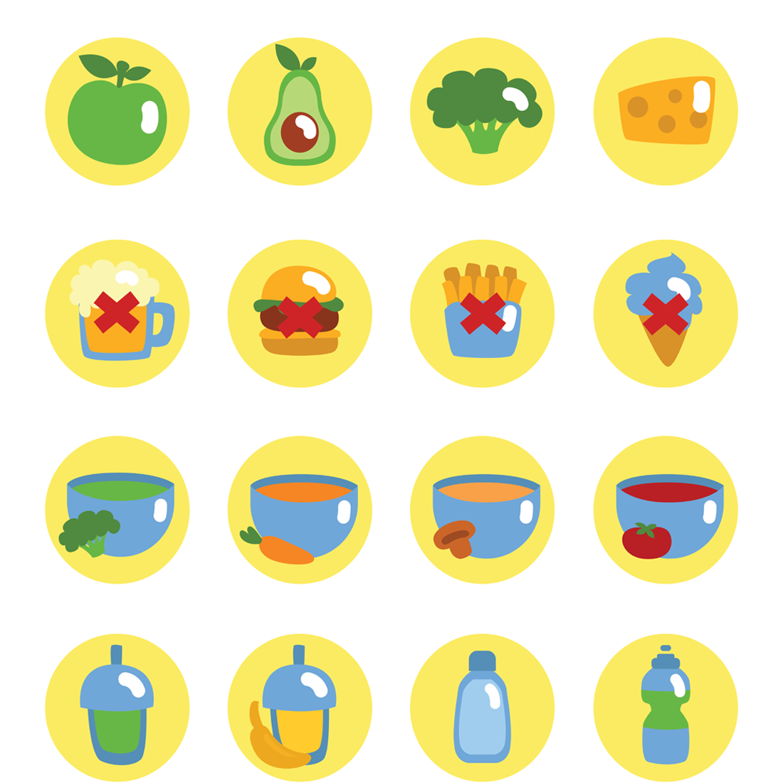 Images preview 20 sports diet icons set.