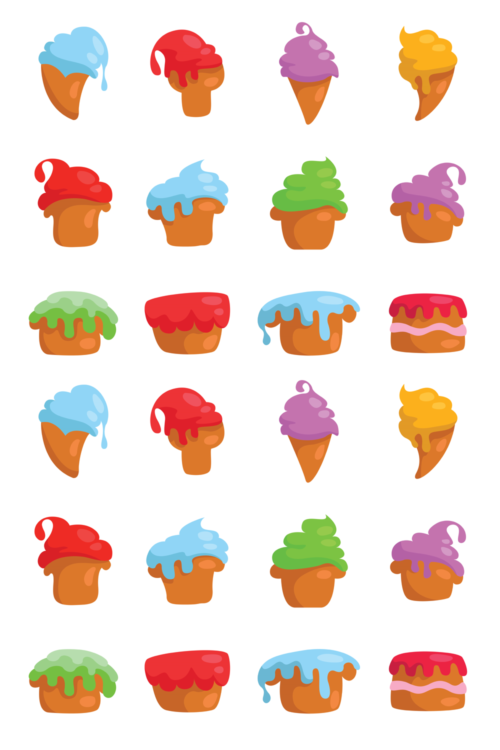 Illustrations 20 sweets icons set pinterest.