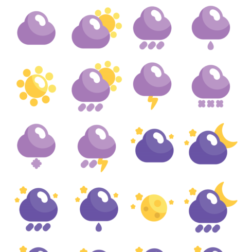Images preview 20 weather icons set.