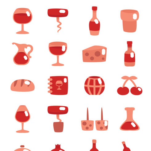 Images preview 20 winery icons set.