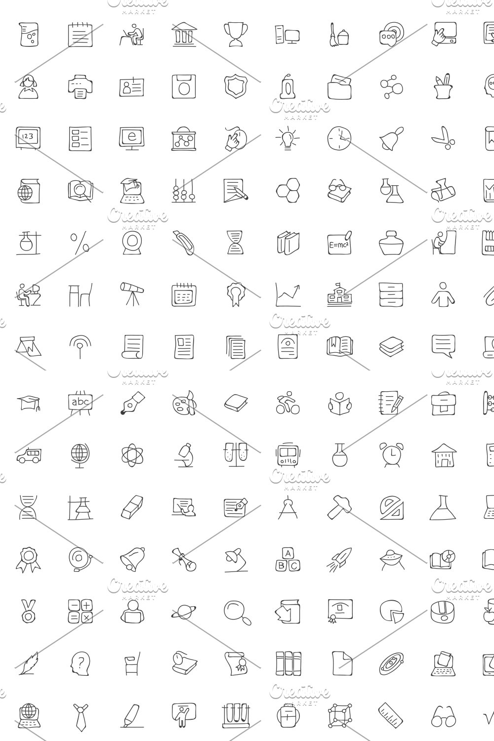 Illustrations 200 education hand drawn doodle icon of pinterest.
