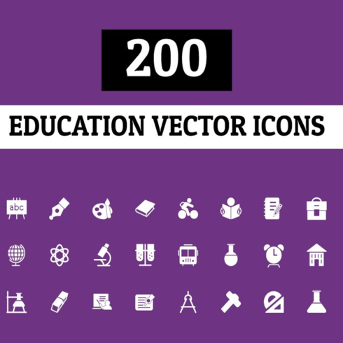 Images preview 200 education vector icons.