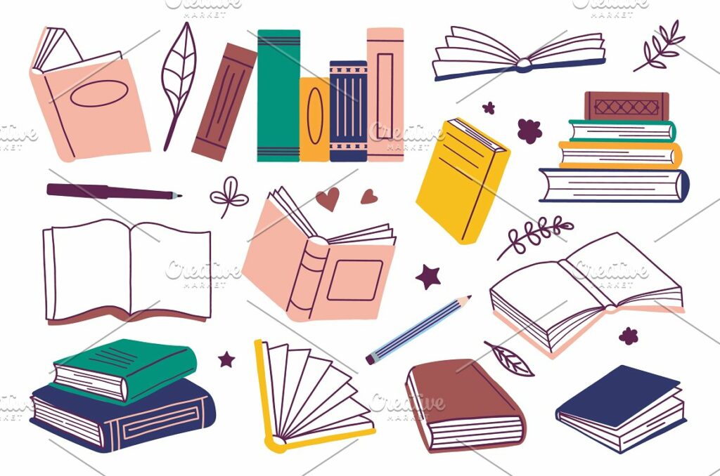 Isolated Doodle Books. Sketchy Book – MasterBundles