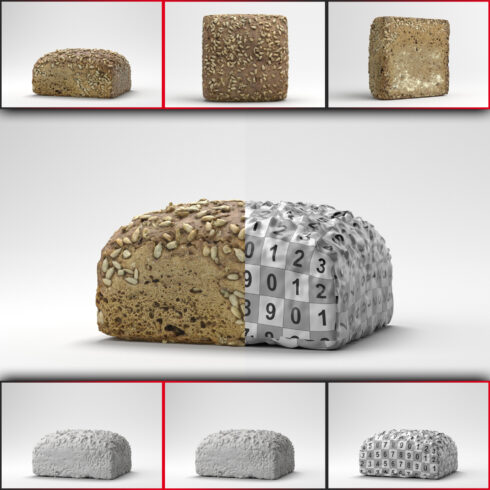 Images preview photorealistic sunflower seed bread.