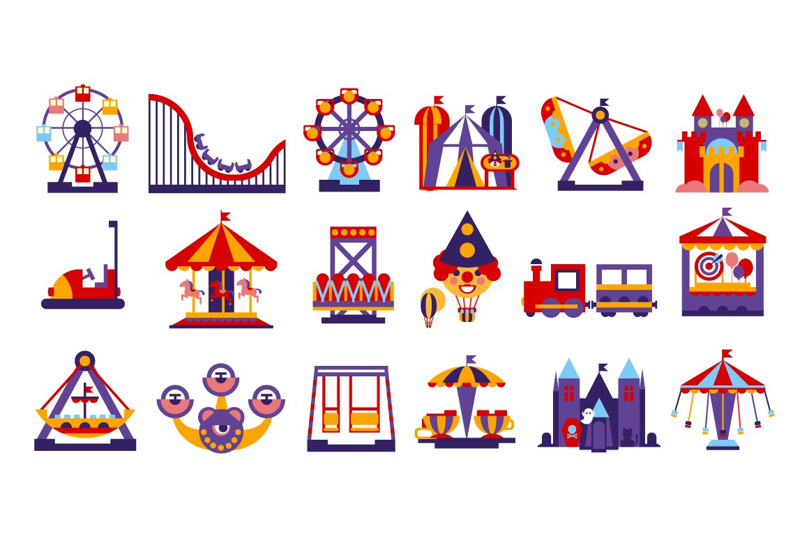 Amusement park illustrations.