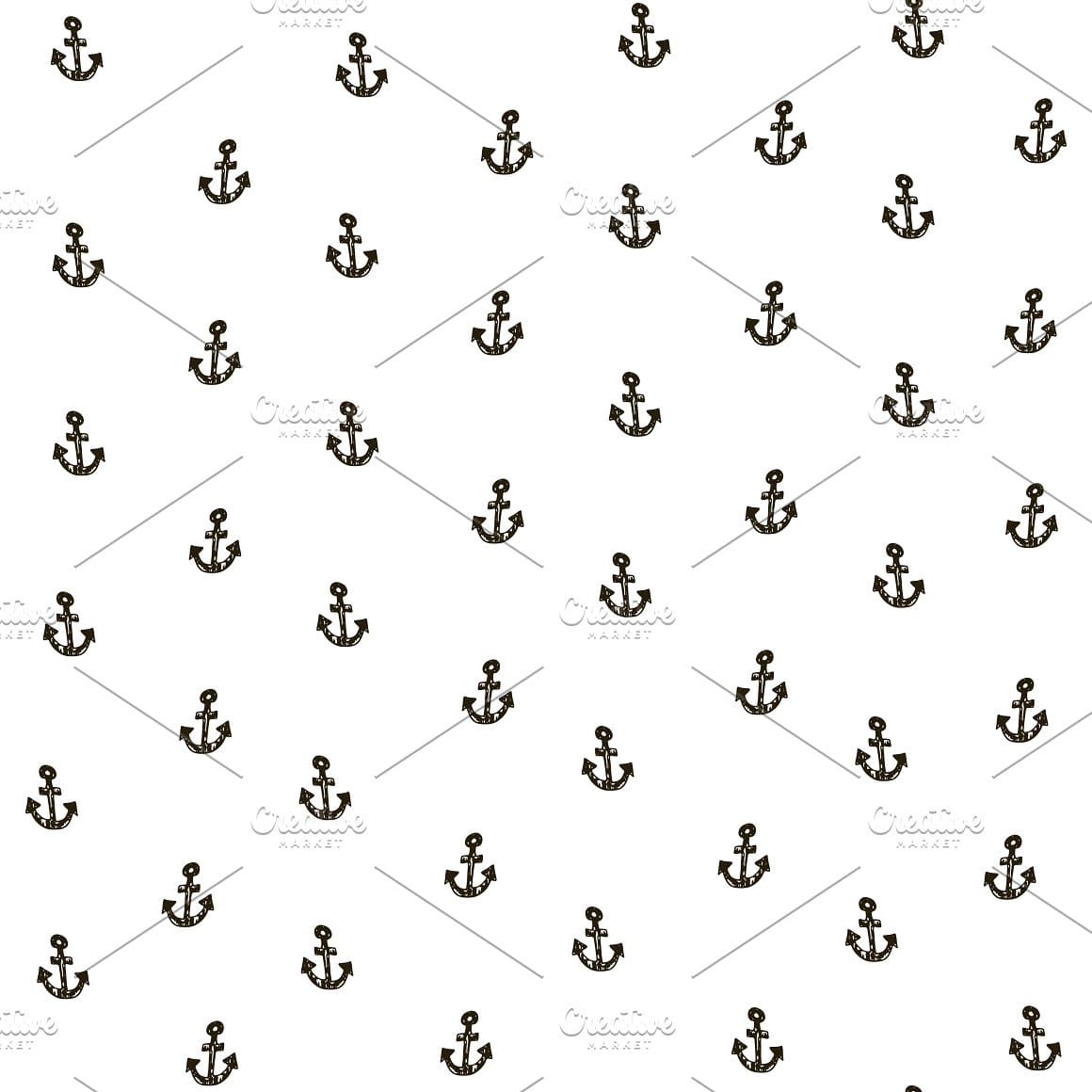 Black anchors on a white background.