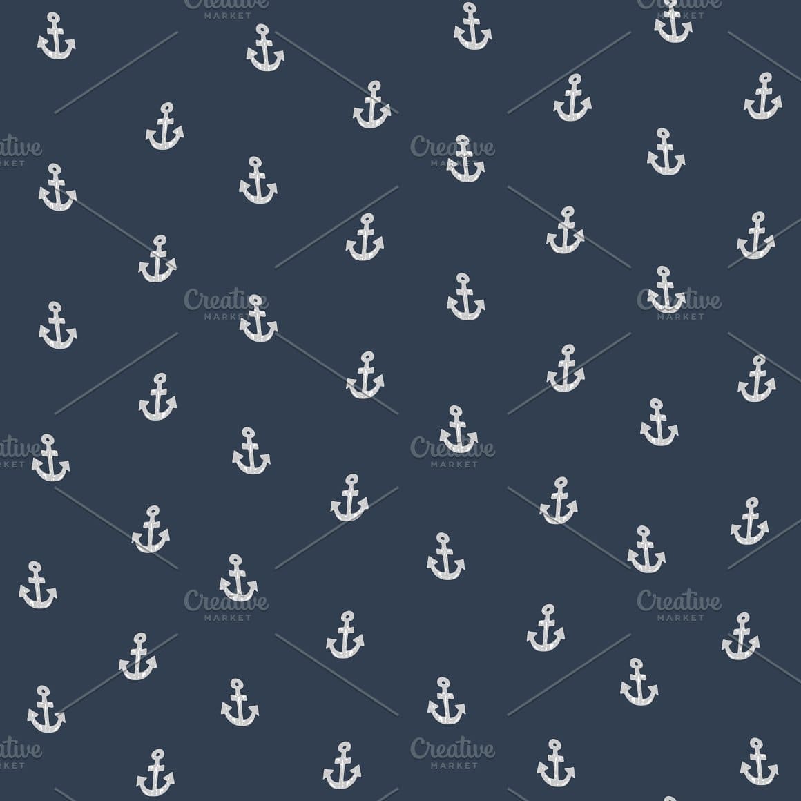 Light gray anchors of a classic shape on a dark blue background.