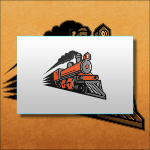 Images preview steam locomotive speeding mascot.