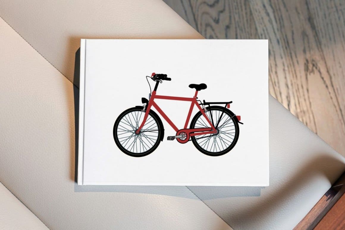 Image of a red bicycle with black tires.
