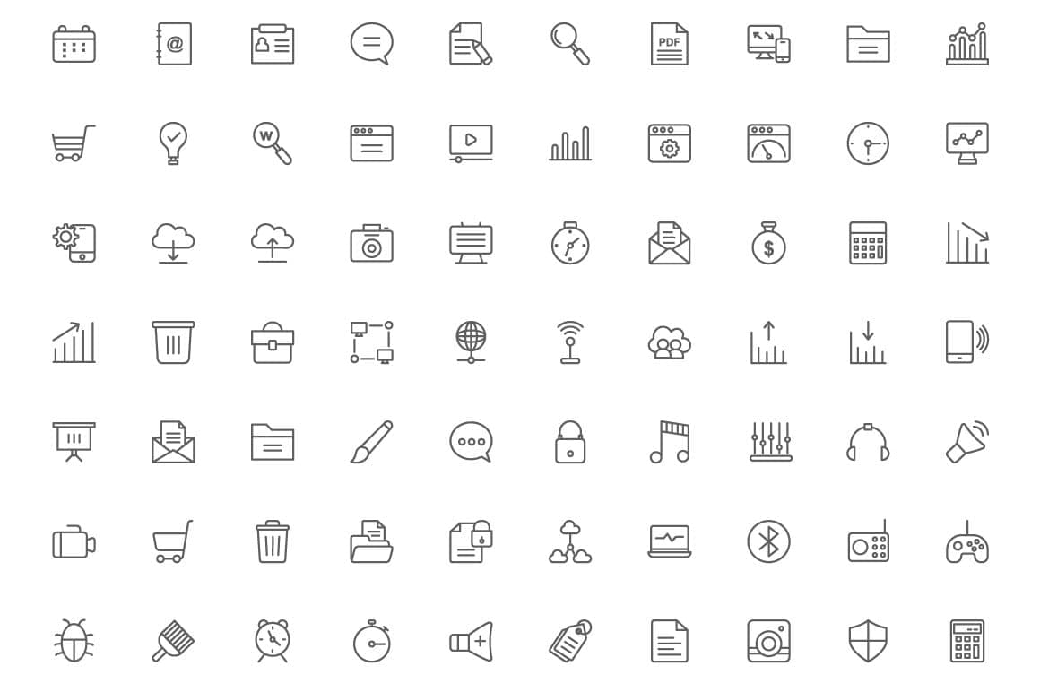 Web Design Pixel Perfect Line Icons.